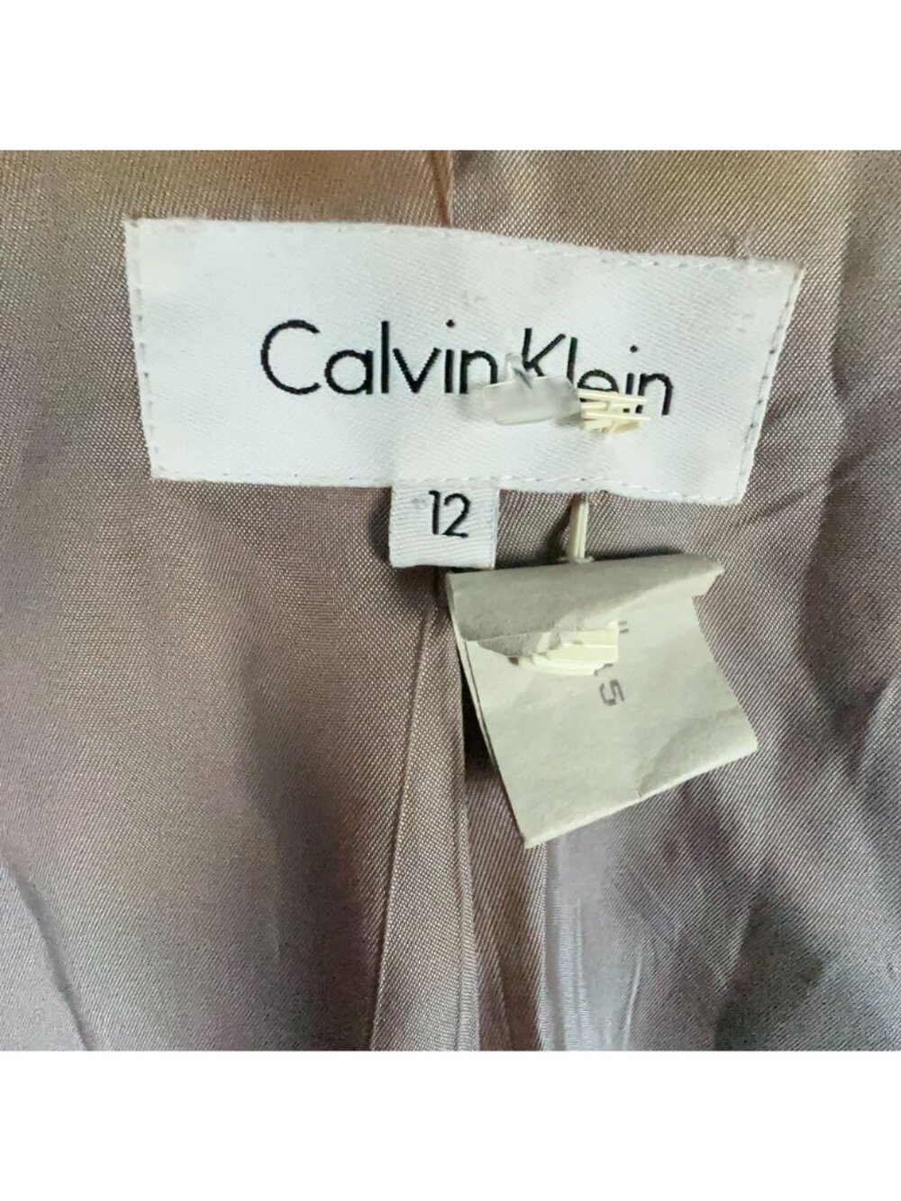 Calvin Klein Blazer Jacket Size 12 Black Single Breasted Wool Blend Notch Lapel - Picture 7 of 14